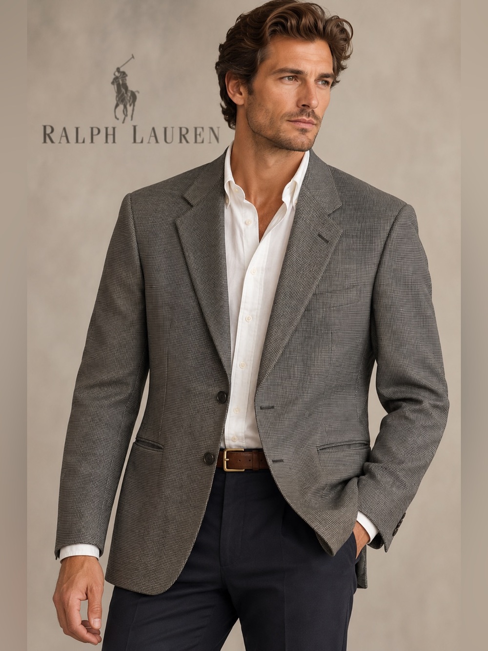 Vintage Polo University Club Ralph Lauren Wool Houndstooth Blazer Lord &Taylor